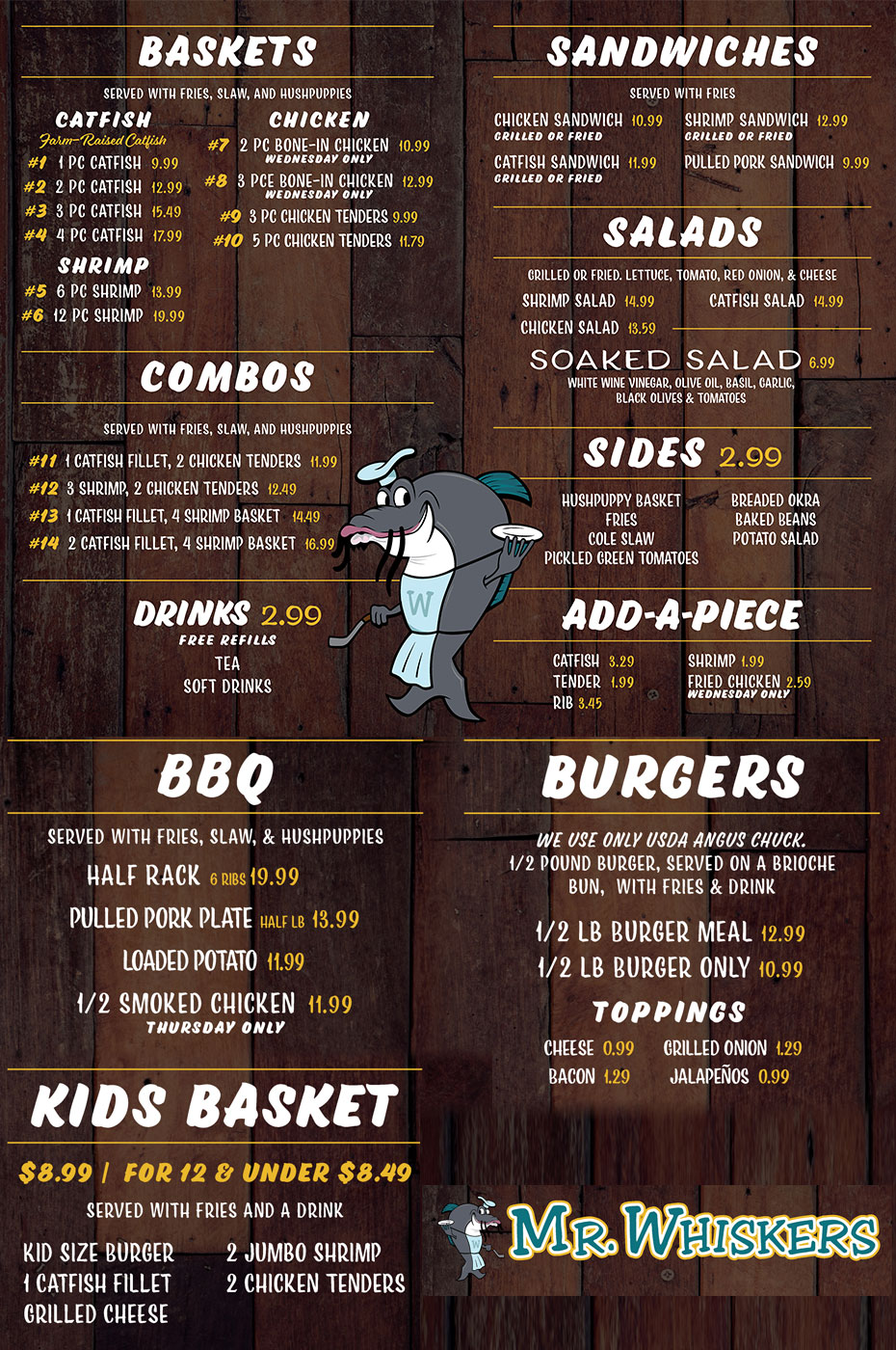 Mr. Whiskers Menu